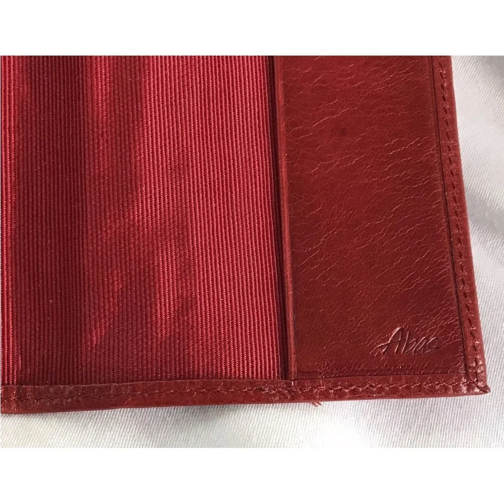 Abas Leather Passport ID Holder Wallet Lined Bifold Made In USA